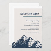 山モダン素朴の自然結婚屋外 招待状 (正面/裏面)