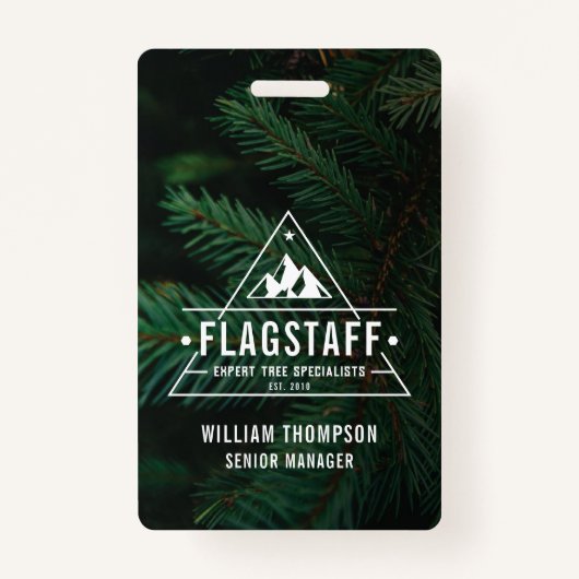 山モダン素朴男らし木アルボリスト バッジ (正面)