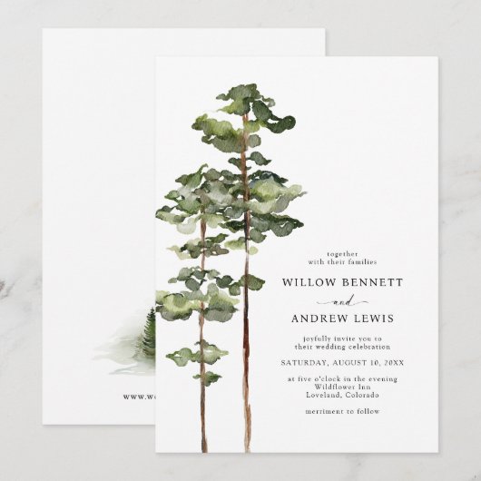 山モダン結婚の 招待状 (正面/裏面)