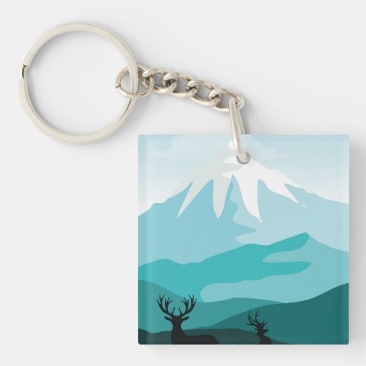山モダン絵を描の キーホルダー (正面)