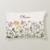 山モノグラムのカラフル花園 アクセントクッション (正面)