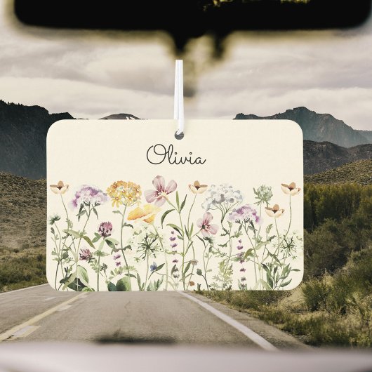 山モノグラムのカラフル花園 カーエアーフレッシュナー