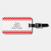 山モノグラムの赤と白形 ラゲッジタグ (正面横)