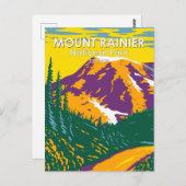 山ライニアナショナルパークワシントンレトロ ポストカード (正面/裏面)