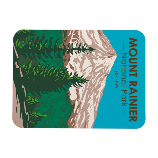 山ライニアナショナルパークワシントンヴィンテージ マグネット (横)