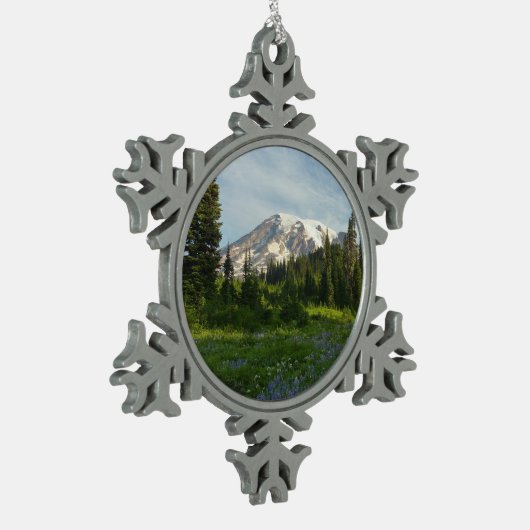 山ライニアモーニングライト スノーフレークピューターオーナメント (左)