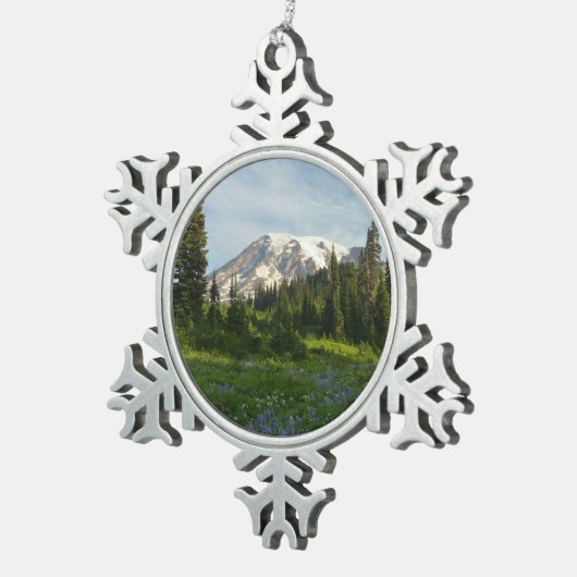 山ライニアモーニングライト スノーフレークピューターオーナメント (右)