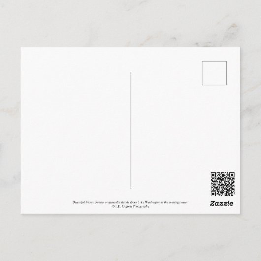 山ライニアレイクワシントンすべての行事 空白の ポストカード (裏面)