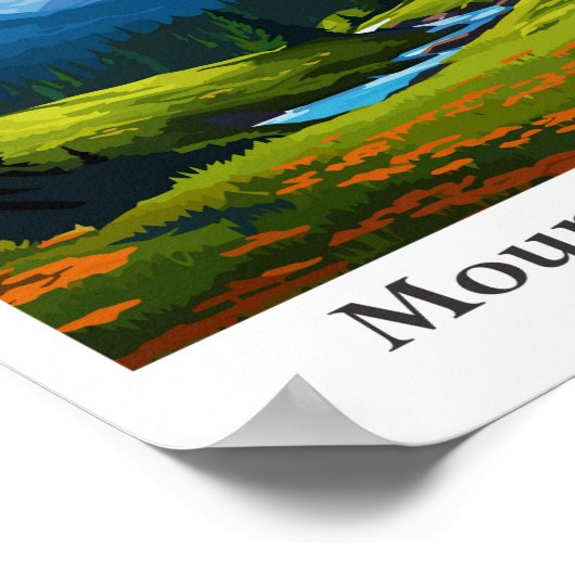 山ライニアワシントントラベルイラストレーション ポスター (角)