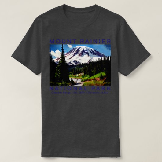山ライニアーナショナルパーク州オブワシントン1 Tシャツ (デザイン正面)