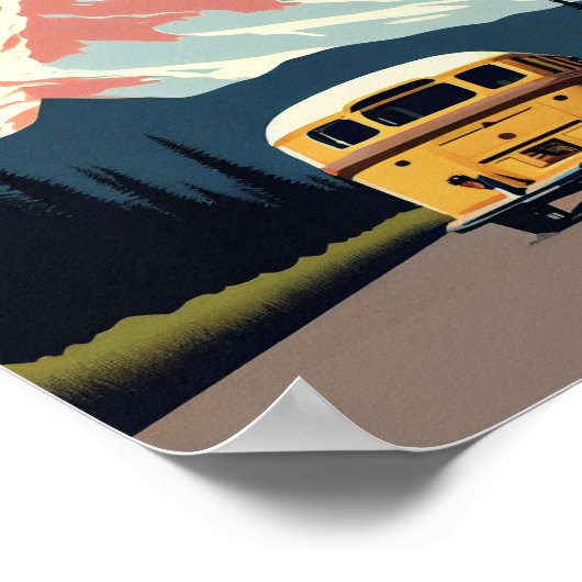 山ライニアーミニマルヴィンテージアートトラベルポスター ポスター (角)