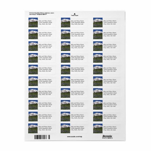 山ライニアーワイルドフラワーメドウズ差出人住所 ラベル (フルシート)