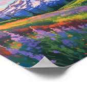 山ライニアーワシントンウォーターカラーアート ポスター (角)