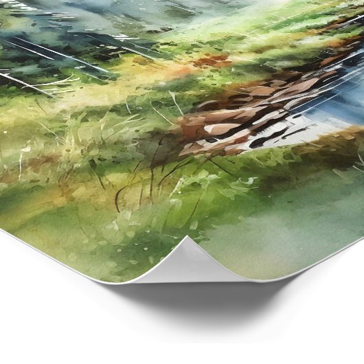 山ライニエールナショナルパークウォーターカラー ポスター (角)