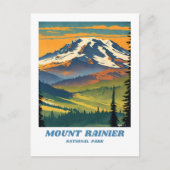 山ライニエ国立公園イラストレーションレトロヴァック ポストカード (正面)