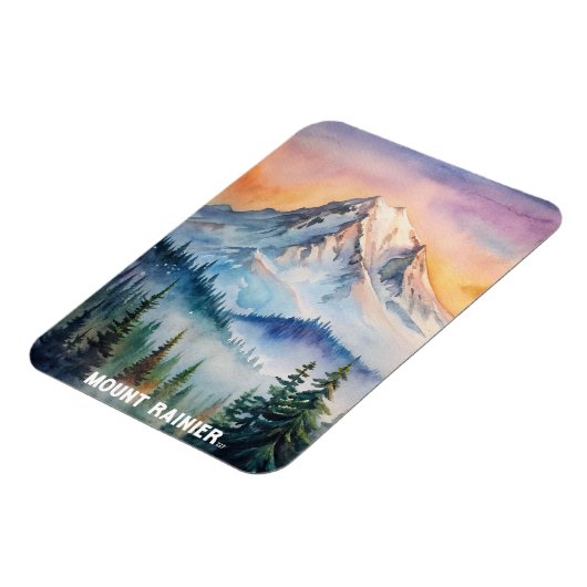 山ライニエ国立公園ウォーター絵画カラー マグネット (左側)