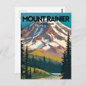 山ライニエ国立公園伝統的トラベルポス ポストカード (正面/裏面)