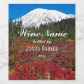 山ライニエ紅葉写真パーソナライズされた ワインラベル (シングルラベル)