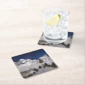 山ラシュモアタイムラプススカイ スクエアペーパーコースター (インサイチュ)