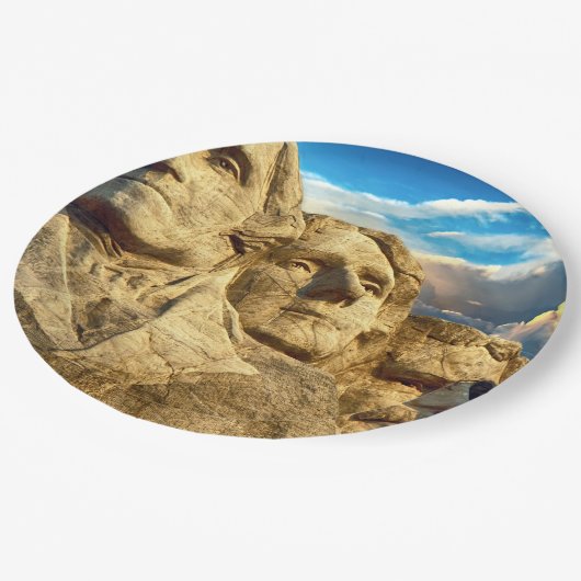 山ラシュモア大統領のメモリアルディナープレート ペーパープレート (アングル)