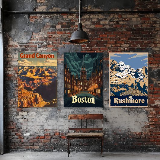 山ラシュモア旅行ポスター ポスター