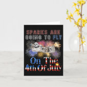 山ラシュモア7月4日の火花が飛ぶ カード (黄色い花)