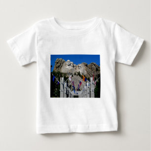 山ラッシュモアサウスダコタ州旗記念物 ベビーTシャツ