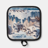 山ラッシュモアスノークリスマス 鍋敷き (正面)