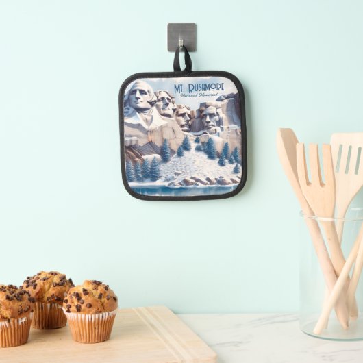 山ラッシュモアスノークリスマス 鍋敷き (インサイチュ (吊り下げ))