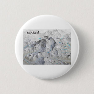山ラベル付きEverest 3Dマップ 缶バッジ
