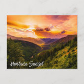 山リバー・バレー上のモンタナの日没 ポストカード (正面)