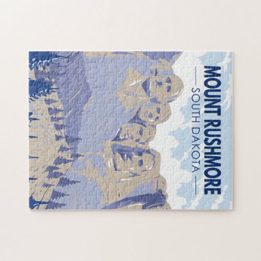 山ルシュモアサウスダコタトラベルアートヴィンテージ ジグソーパズル (横)