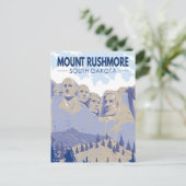 山ルシュモアサウスダコタトラベルアートヴィンテージ ポストカード (スタンド正面)