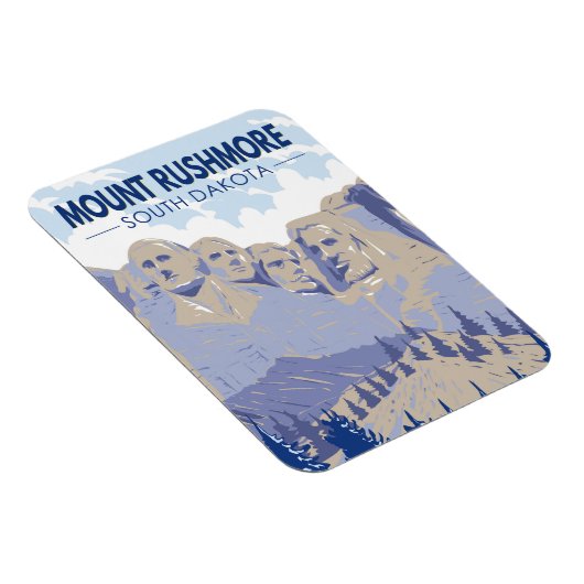 山ルシュモアサウスダコタトラベルアートヴィンテージ マグネット (右側)