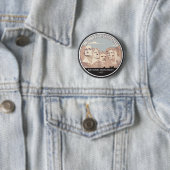 山ルシュモア国定記念碑レトロサークル 缶バッジ (インサイチュ)