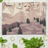 山ルシュモア国家記念碑サウスダコタ キッチンタオル (折り畳み)