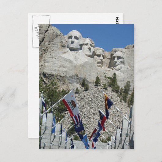 山ルシュモア大統領記念南ダコタ ポストカード (正面/裏面)