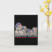 山ルシュモア7月4日おもしろい愛国主宰 カード (黄色い花)