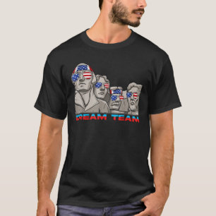 山ルシュモア7月4日おもしろい愛国主宰 Tシャツ
