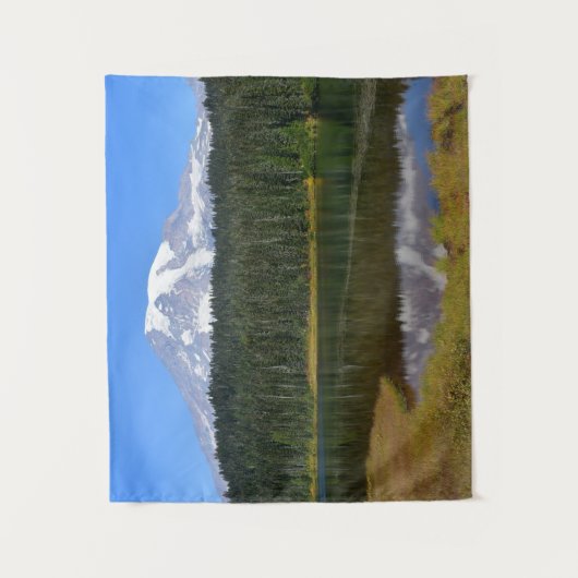 山レイニアとリフレクションレイクの写真 タペストリー (正面)