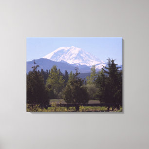 山レイニアと松の木3パネルのキャンバス キャンバスプリント
