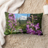 山レイニアの花の間パープルフロックス ランバークッション (ブランケット)