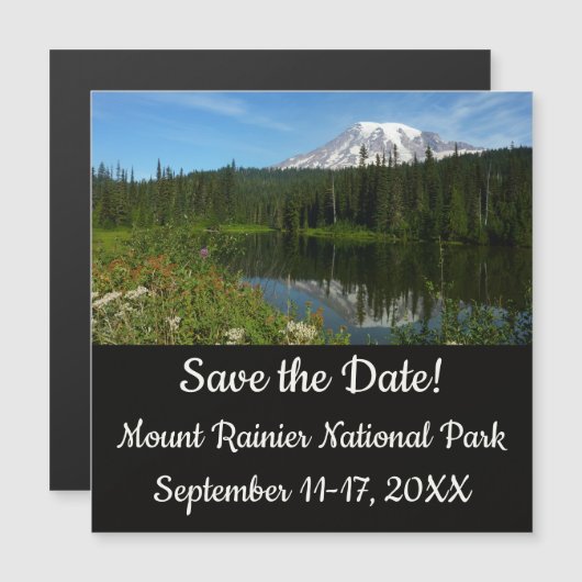 山レイニアレイクリフレクションとワイルドフラワー (正面/裏面)