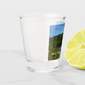 山レイニアレイクリフレクションとワイルドフラワー ショットグラス (左)