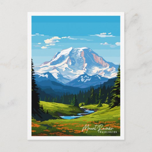 山レイニアワシントンUSAヴィンテージ旅行 ポストカード (正面)