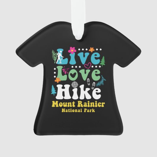 山レイニア国立公園レトロ60s 70sハイキング オーナメント (裏面)