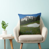 山レイニア、ワイルドフラワーと雪 クッション (椅子)