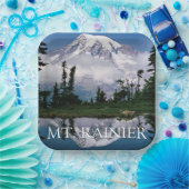 山レイニア |山池の反射 ペーパープレート (パーティー)