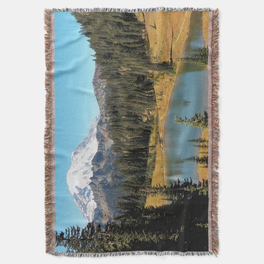 山レイニエとティプソレイクランドスケープ スローブランケット (正面縦)
