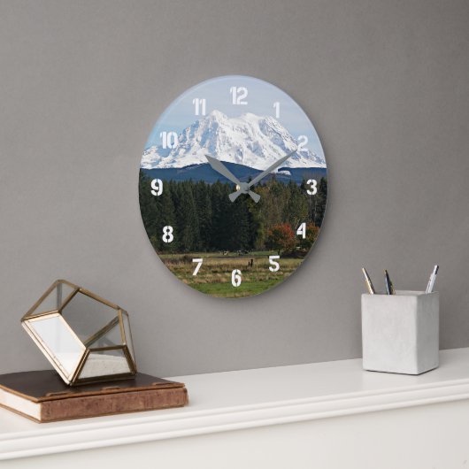 山レイニエ風景風景 ラージ壁時計 (オフィス)
